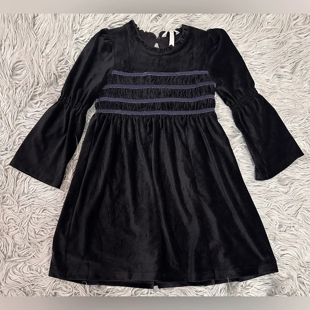 MATILDA JANE Just Imagine Andi Black Ribbed Velour Dress size 10 Girls